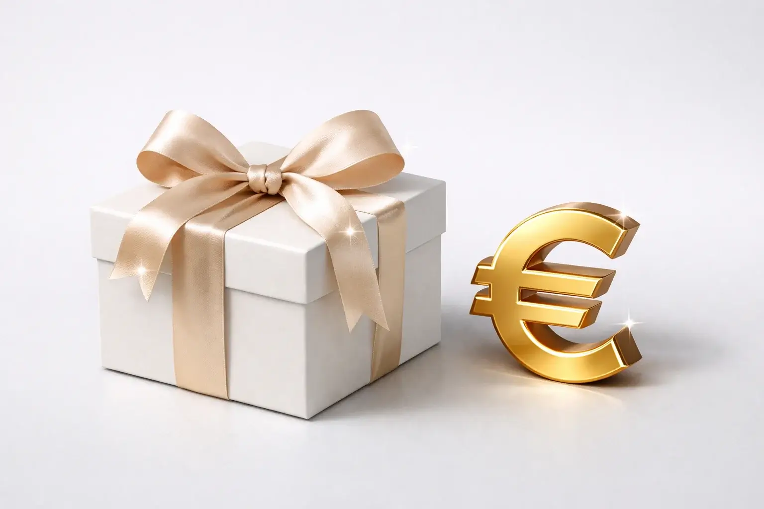 Geschenkdoos met bonussymbool en euroteken